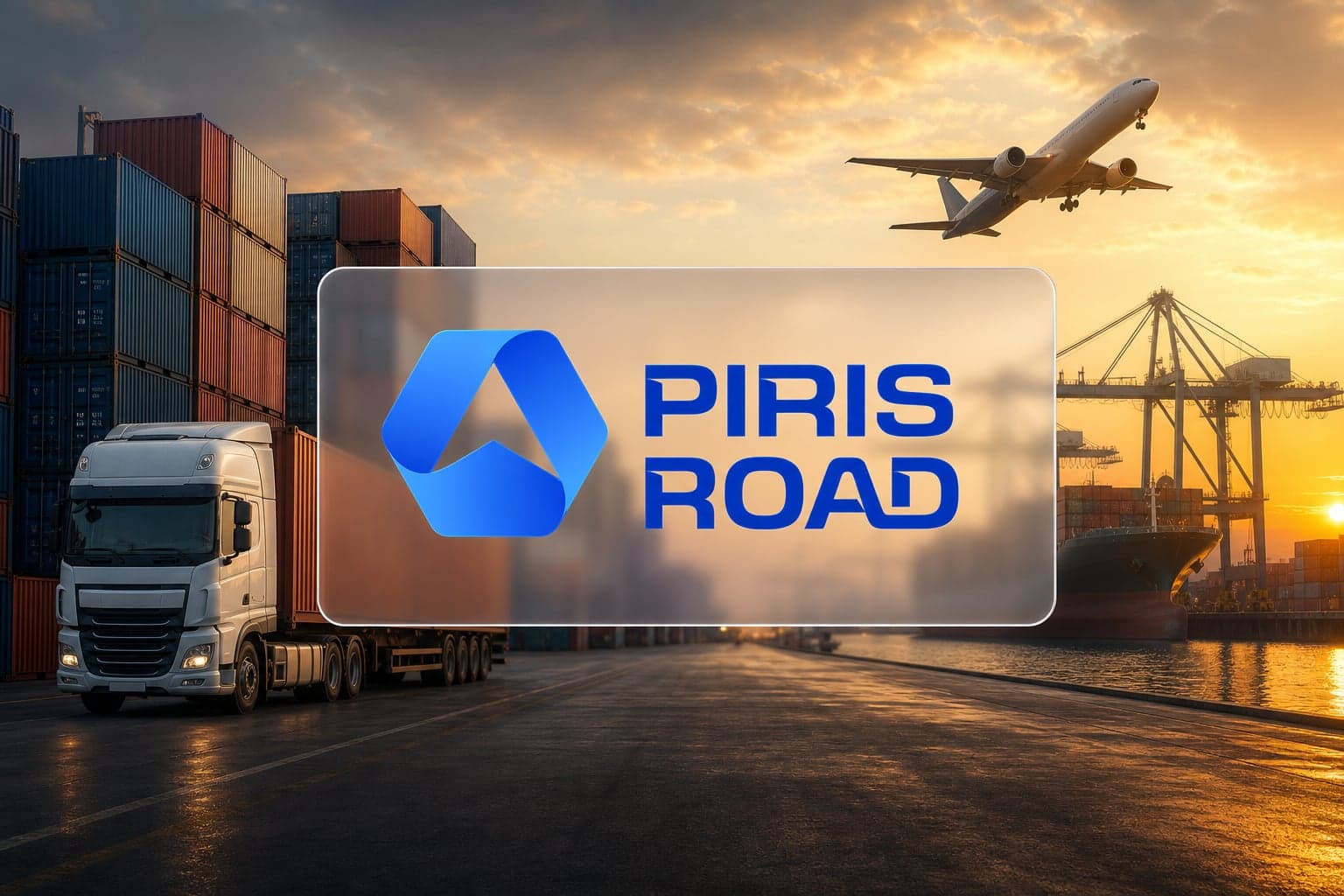 Piris Road — port and trade corridor scene with branded fleet